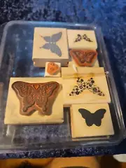 Stampin Up Papillon Potpourri Rubber Mount Stamp Set- 7pc