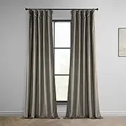 HPD Half Price Drapes Heritage Plush Velvet Curtains 108 Inches Long Room Darkening Curtains for Bedroom & Living Room 50W x 108L, (1 Panel), Gallery Taupe