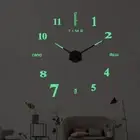 27Inch Luminous Wall Clock Silent Quartz Adhesive Bedroom Decor Glow In the Dark