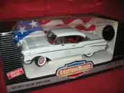 1957 CHEVROLET BEL AIR SPORT COUPE 1:18 ERTL OPENING HOOD & DOORS, RED INTERIOR
