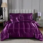 Satin Comforter Set with Sheet Set Queen Silk like Satin Bed in a Bag 8 Pieces L