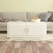 Coffee Table White 102x50x45 cm Engineered Wood,Modern Coffee Table with Ample Storage and Sleek Design Accent Furniture, Accent Coffee Tables