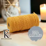 4MM macrame Braided cord, SAFFRON, 100m, 100% Cotton Rope Yarn Craft Supplies