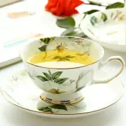 210ml Bone China Coffee Cup Saucer Set Camellia European Ceramic Flower Tea Cup