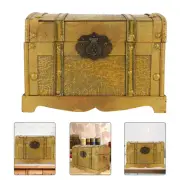 Wooden Box Treasure Container with Lid Jewelry Storage Trinkets Chest