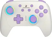 Ampown RG P01 Wireless Gaming Controller Compatible with Switch Game Controllers RG P01 2.4G Controller Gamepad for Bluetooth/PC/Steam/iOS/Android/Switch Hall Effect RGB Lights（White）