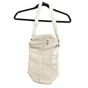 Chico’s Wine Bag Beige White Snow Leopard Print Insulated Carrier Adjustable NWT