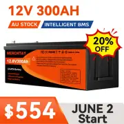 12V 300Ah Lithium Iron Phosphate Battery LiFePO4 Prismatic Cell Solar Camping
