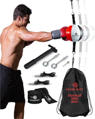 Double End Bag Boxing Ball - PU Leather Speed Small 7"x7"