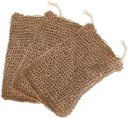 FOMIYES Jute Soap Bags 3pcs Mesh Pouches for Foaming Exfoliating for Shower Bath