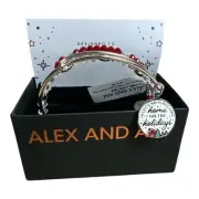 Alex & Ani Silver Red 3 Bracelets Home For The Holidays NWT