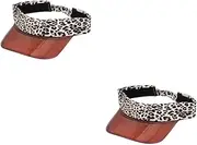 [DEARMAMY] Leopard Print Cap Fashionable Adjustable Cap Hat Personality Cap Pub Visor Running Visor Mens Visor Wicking Visor Bonnet for Men Visor for Women Plastic Beige