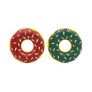 ZippyPaws Holiday Donutz Durable Latex Chew Toy for Dogs (2 pack)
