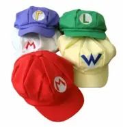 Super Mario Bros Hat Mario Luigi Wario Waluigi Cap Costume Cosplay Outfit