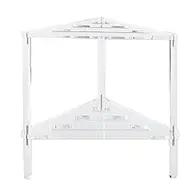 Acrylic Corner Shower Stool, Non-Slip Bath Seat, Heavy-Duty Stable Chair, Space-Saving Storage Shelf for Bathroom, Living Room (11.81x12.2x12.2 inches)