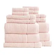 14pc Renee Taylor Cambridge 650GSM Textured Bath/Hand/Face Towel Mat Primrose