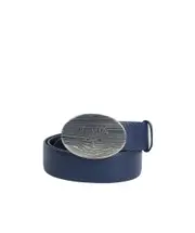 textured-buckle belt 105 Blue
