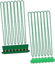 [Toyvian] 14pcs Shamrock Necklaces for Patrick's Day Creative Decorative Pendants Lightweight Irish Jewelry for Parties and Festivities