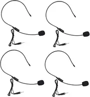 QUMIIRITY 4Pcs Condenser Headset Microphone for Voice Amplifier Sound Pickup Noise Reduction for Teachers Tour Guides and Customer Service Use