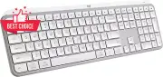 Logitech MX Keys S Wireless Keyboard Low Profile Backlit Bluetooth USB C Pale Gr