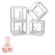 Christmas Clear Balloon Boxes Transparent DIY Letter Cube Balloons Gift Boxes-White