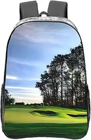 [ZTPOWQA] Golf Course And Tree Print Lightweight Transparent Large Backpack Long Hours Use School Work Bookbag Student