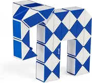 Rubik’s Connector Snake, Two-Pack Cubes 3D Puzzle Game Stress Relief Fidget Toy Activity Cube Travel Game Gift Idea, for Adults & Kids Ages 8 and up
