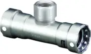 Viega MegaPress 95210 1-1/2" x 1-1/2" x 1" P1 x P2 x FPT Tee 304 Stainless Steel
