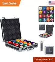 Professional Pool Ball Set - Regulation Size - 17 Pc Set with Cue Ball & Case