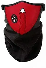 Winter Outdoor Windproof Black Neoprene Thermal Fleece Half Face Mask Facemask Scarf Snowboard Snowmobile Snow Ski Sled Motorcycle Cycling Bike Hiking Skateboard (Red)