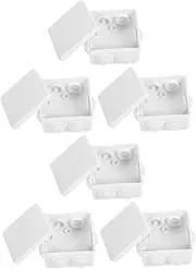 HOMSFOU 6pcs Waterproof Junction Box Power Extension Cord Waterproof Wire Connectors Wiring Charger Surge Protector Electrical Power Board Power Strip Outlet Weatherproof White Abs