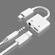 Adapter Splitter For IPhone Headphones 2 In 1 Dual Interface For Iphone Charger Cable Aux Audio Adapter Converter For IPhone 13/12/11/X/XS/XR/8/7 IPad Support