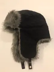 Timberland Men's Black/ Faux Fur Winter Trapper Hat Size L/XL Circa 2012