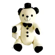 White & Black Wedding Signature Message Groom Teddy Bear & Pen Set
