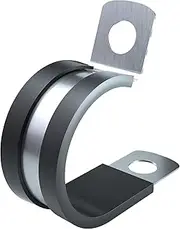 2 Inch Cable Clamp - 10 Pack Stainless Steel Wire Clamp, P Clips for Electric Wires Holders - Metal Hose Clamps for Automotive, Pipe, Line (2"(50MM))
