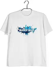 [Quirkipedia] Bleed Blue Cricket Mens Tshirts, White, 40