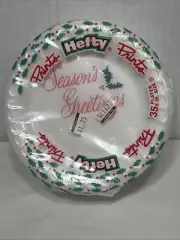 Vintage 1988 Hefty Prints 35 Season Greeting 6" Foam Plates NOS