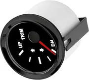 Boat Trim Balance Gauge Meter IP67 Waterproof Red Backlight Ship Yacht Marine (Black Dial Black Bezel)