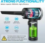Vikus Electric Dust Blower Air Duster 3 Speeds LED Light 9000mAh