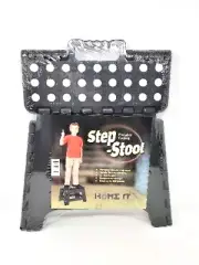 Portable Folding Step Stool ~ Black ~ 11" Height - NEW