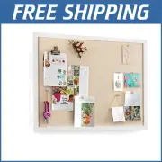Large 23x18 Linen Bulletin Board - Perfect for Photos and Notes in Vintage White