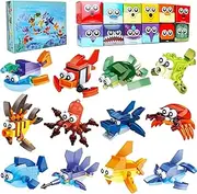Party Favors for Kids Goodie Bags ,12PCS Mini Building Blocks Ocean Animal, Building Sets Stem Toys , Assorted Building Blocks Sets for Birthday Party Gift,Goodie Bags, Prize,Cake Topper