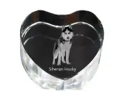 Siberian Husky crystal heart with a dog Art-Dog