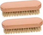 Ciieeo 2Pcs Boot Polish Brush Handle Bristle Shoe Cleaner Tool for Efficient Shoe and Boot Polishing for Care and Cleaning
