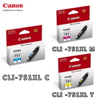 在飛比找金石堂精選優惠-CANON CLI－751XL C/M/Y原廠墨水組