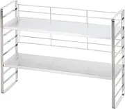 Shimomura Planning 33801 Adjustable Height Kitchen Rack, Width 23.6 inches (60 cm), Made in Japan, Storage Rack, 2 Shelves, Includes Fall Prevention Back Net, Condiments, Pots, Bottles, Easy to