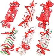 LOKIPA 24PCS Christmas Candy Boxes, 6 Styles Xmas Paper Boxes with Ribbon, Small Sweet Boxes for Xmas, Wedding Party Wrap Bag