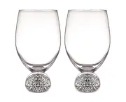 Tempa Kiara Set of 2 Wine Glasses - Silver