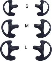 Replacement Earmold Earbud Insert Soft Silicone Stabilizer Anti-Slip Eartips for Two-Way Radio Air Acoustic Surveillance Earpiece with Coil Tubes (Large, Medium, Small, Black)