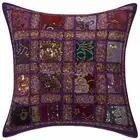 Bohemian Lounge Sofa Cushion Cover 16 x 16 Sequins Patchwork Cotton Pillowcase